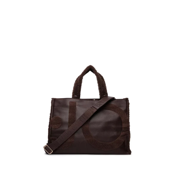 LIU JO - Borsa marrone shopping con logo - 