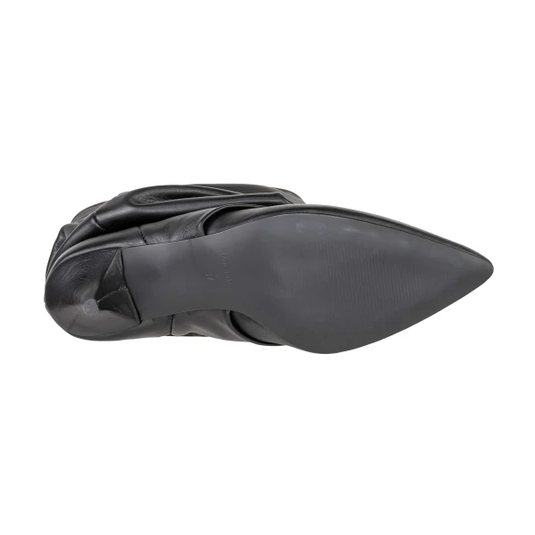 THE ICONA - Stivaletto nero in pelle arricciato - sarah26