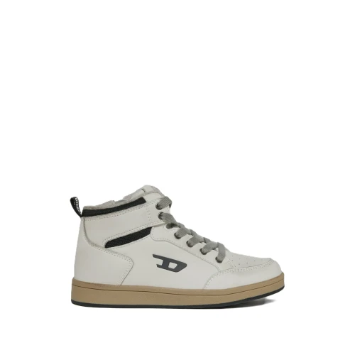 DIESEL - Sneakers alta bianca con logo -