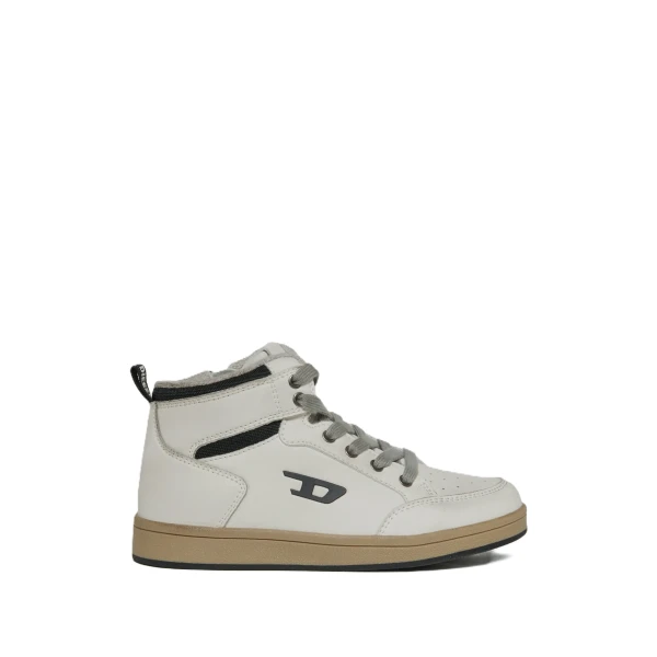 DIESEL - Sneakers alta bianca con logo -