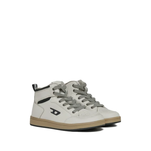 DIESEL - Sneakers alta bianca con logo - 2