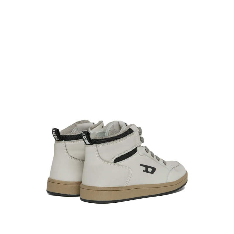 DIESEL - Sneakers alta bianca con logo -