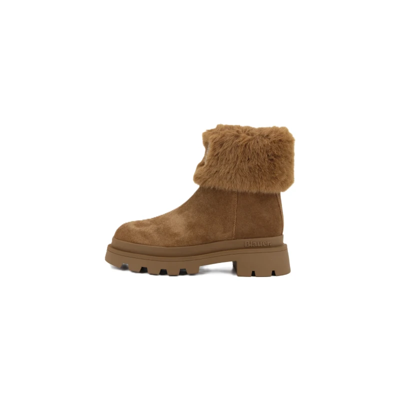 BLAUER - Stivaletto cuoio in camoscio con ecopelliccia - 