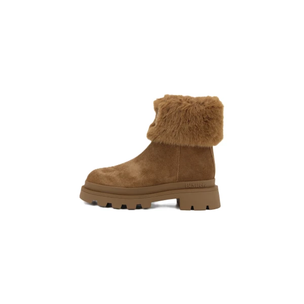 BLAUER - Stivaletto cuoio in camoscio con ecopelliccia - 