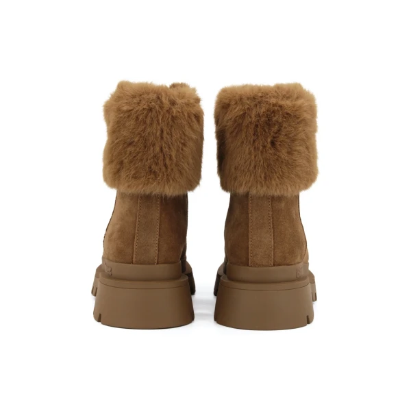 BLAUER - Stivaletto cuoio in camoscio con ecopelliccia - 
