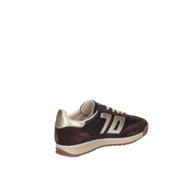 BACK70 - Sneakers marrone con riporto oro - 108009-000210