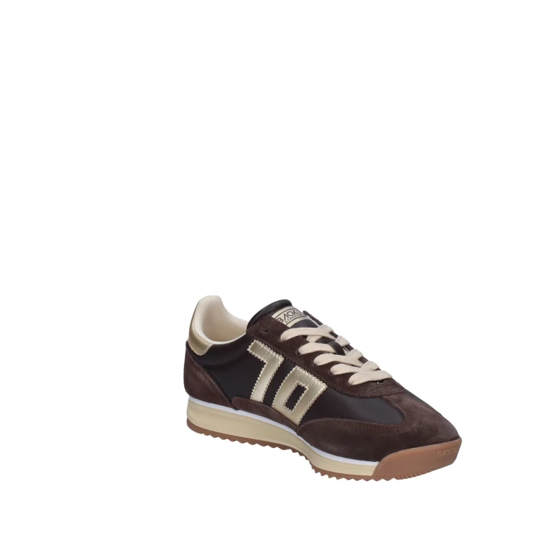 BACK70 - Sneakers marrone con riporto oro - 108009-000210