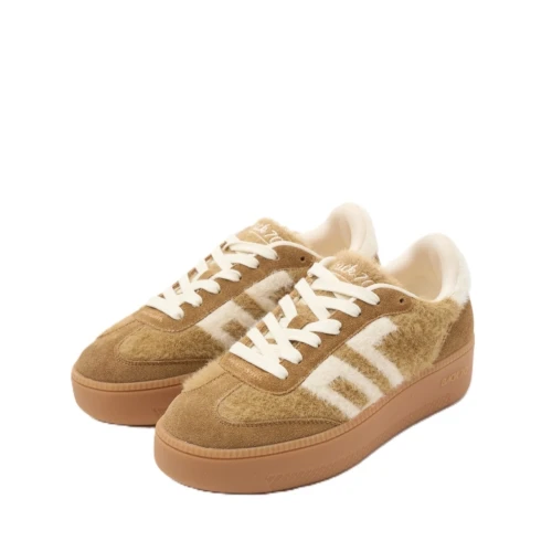 BACK70 - Sneakers beige in mohair e camoscio - 108055-000008 2