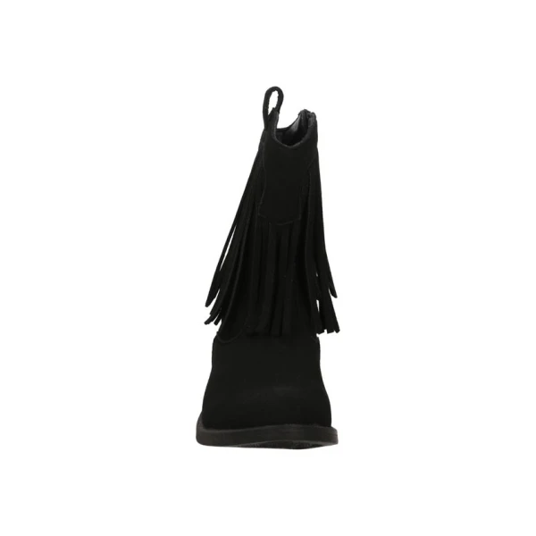 ASSO - Stivaletto texano nero con frangia - ag-18245
