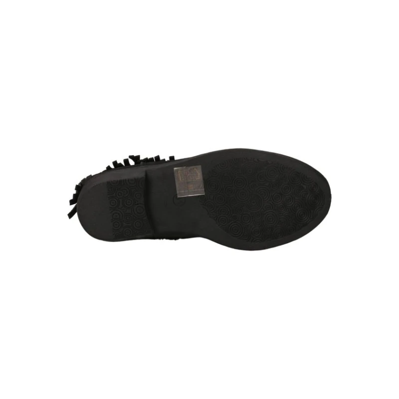 ASSO - Stivaletto texano nero con frangia - ag-18245