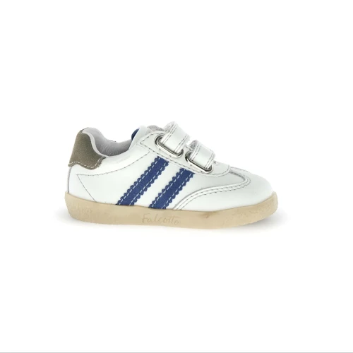 FALCOTTO - Sneakers bianca e blu con velcro - 0012020164.03.1n06