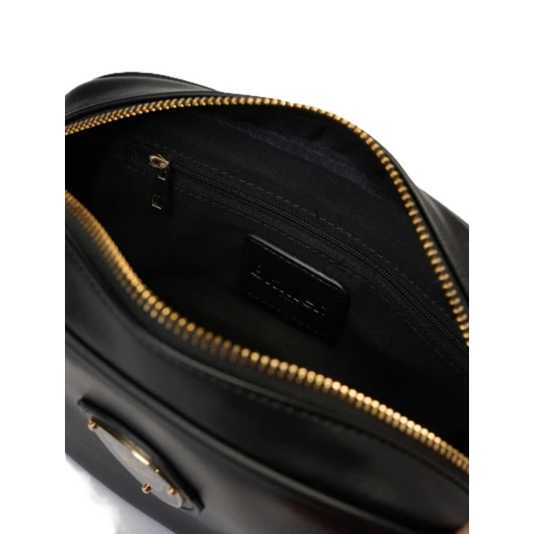 BLAUER - Borsa nera con con logo e tracolla catena -