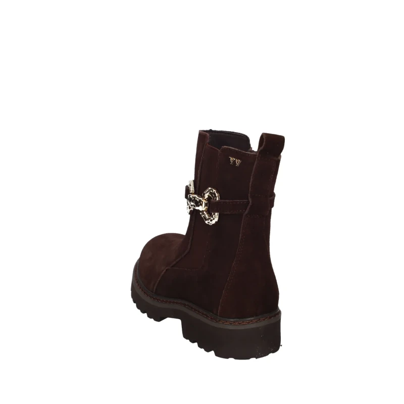 VALLEVERDE - Stivaletto marrone in camoscio con accessorio -