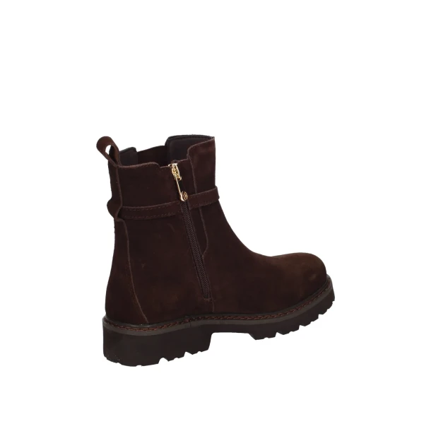 VALLEVERDE - Stivaletto marrone in camoscio con accessorio -