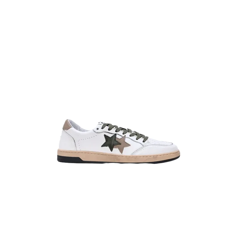 2-STAR - Sneakers uomo bianca e verdone - 5239