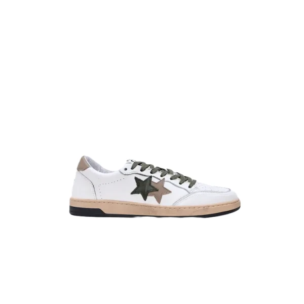 2-STAR - Sneakers uomo bianca e verdone - 5239