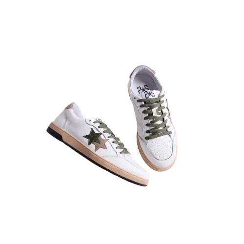 2-STAR - Sneakers uomo bianca e verdone - 5239 2