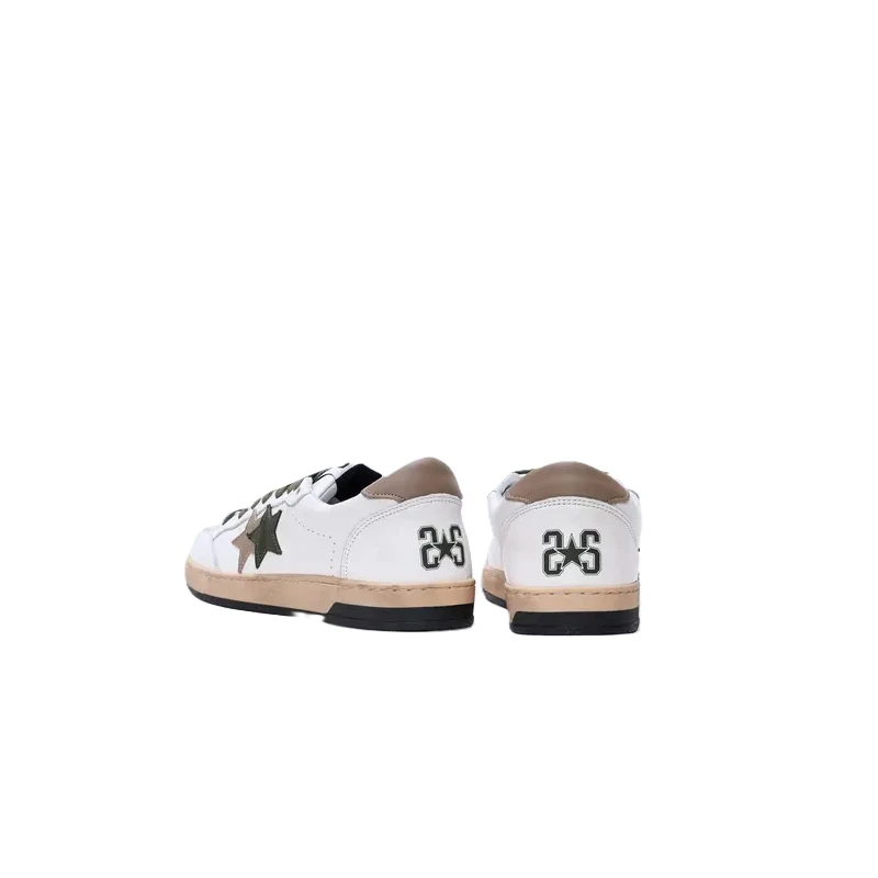 2-STAR - Sneakers uomo bianca e verdone - 5239