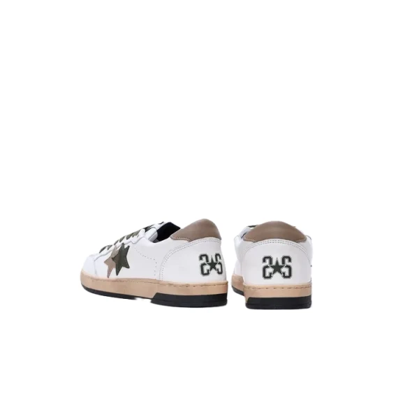 2-STAR - Sneakers uomo bianca e verdone - 5239