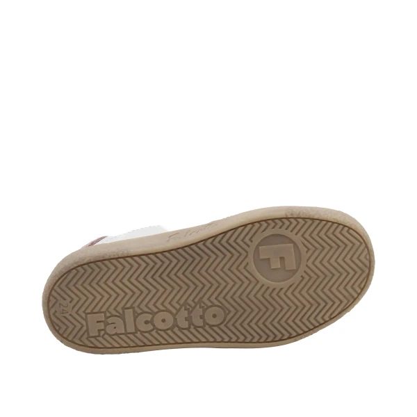FALCOTTO - Sneakers bianca e cipria con velcro -