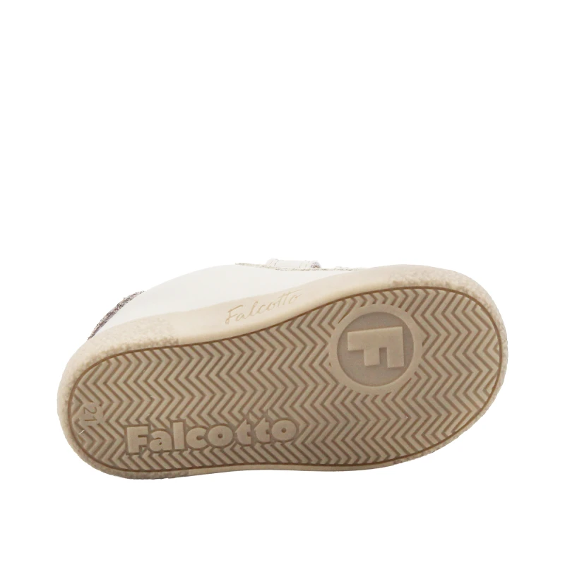 FALCOTTO - Sneakers beige e animalier con velcro -