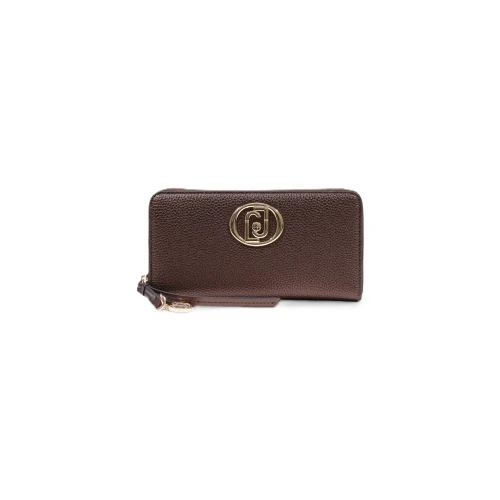LIU JO - Portafoglio marrone metallizato con logo - af6105es039