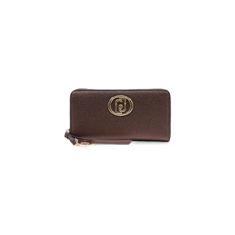 LIU JO - Portafoglio marrone metallizato con logo - af6105es039