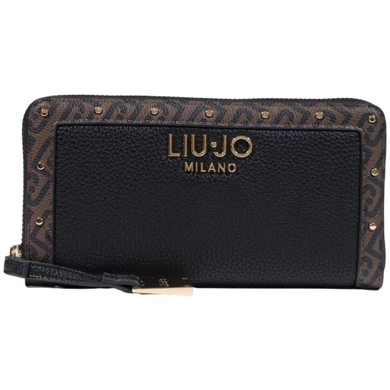 LIU JO - Portafoglio nero con riporto logato - af6051es039