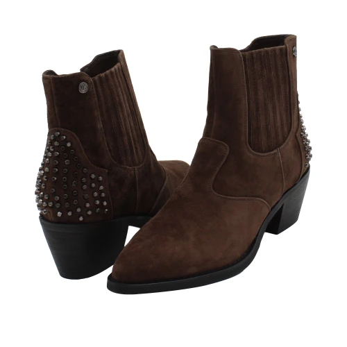 JANET&JANET - Stivaletto texano marrone con borchie - j-1080 2
