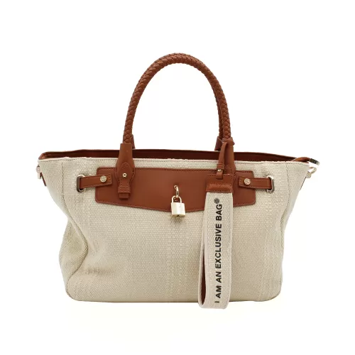 V73 - Borsa beige e marrone - 73bs8vy01